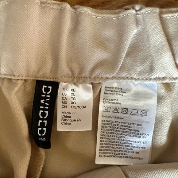 H&M‎ Divided Women's Wide Leg Pants in Light Beige Size XL -LIKE NEW - Picture 5 of 5